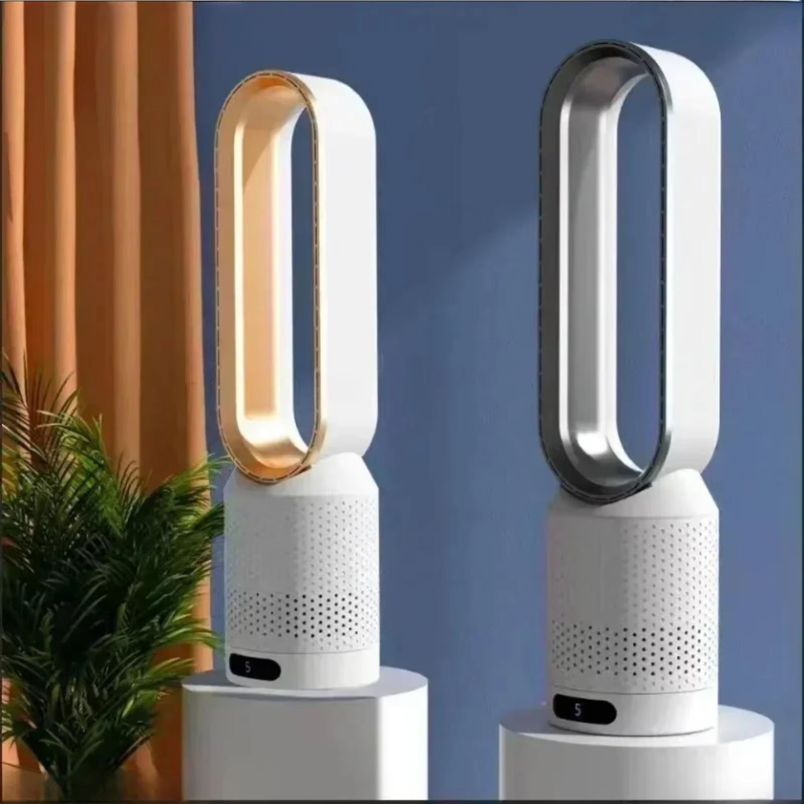 WhisParu Bladeless Fan 8-Speed 30dB Sleep Mode 90° Oscillation Negative Ion Air Purifier