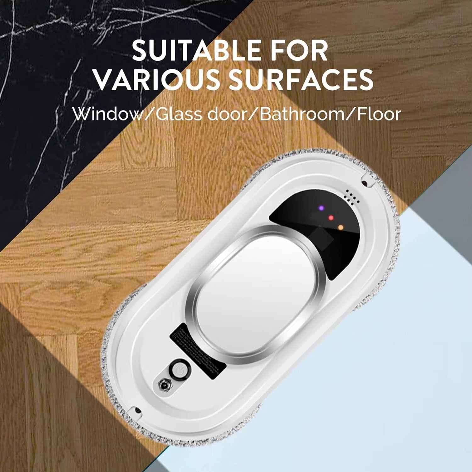 WiniGlide Robot Window Cleaner 5600Pa Suction with Dual Spinning Mops, AI Smart-Path and Safety Anti-Fall System