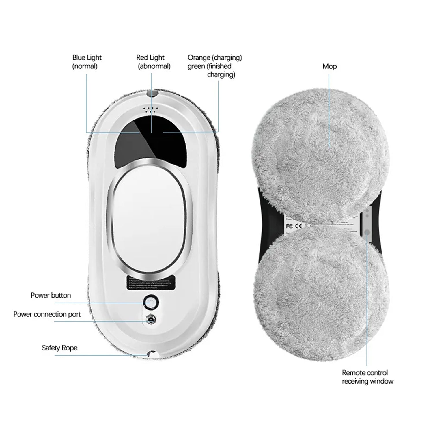 WiniGlide Robot Window Cleaner 5600Pa Suction with Dual Spinning Mops, AI Smart-Path and Safety Anti-Fall System