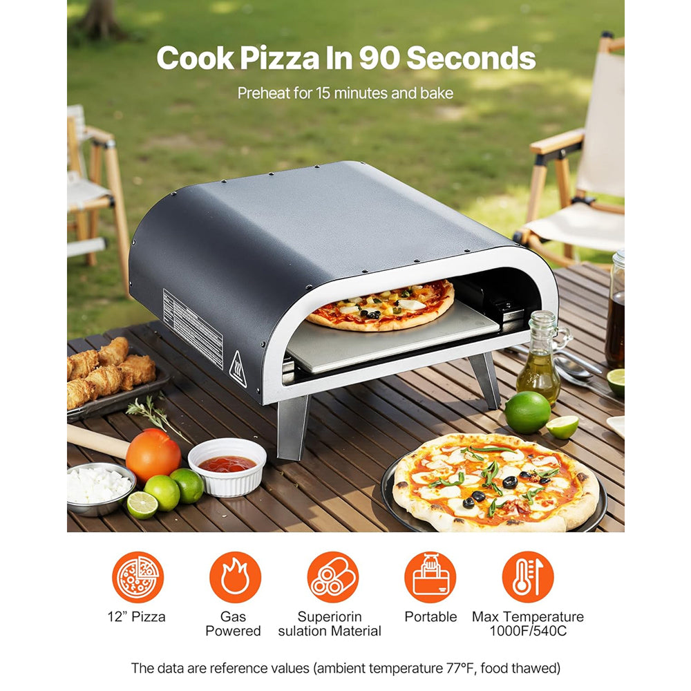ZariKexi Portable Gas Pizza Oven 1000F Outdoor Maker 90 Seconds Fast Cook